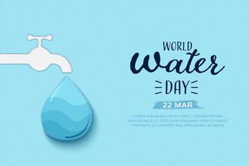 Aufkleber - World water day. Water Drop. Save water for Sustainable ecology and environment conservation concept design. Vector illustration.
