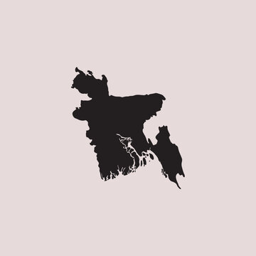 Bangladesh map silhouette line country Asia map illustration vector outline Asian isolated on grey background
