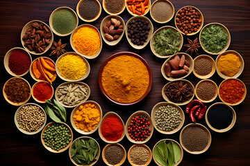  Palette of Asian Culinary Art: A Colorful Array of Exotic Spices and Herbs