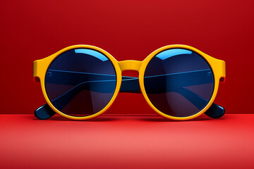 Sunglasses on minimalist background