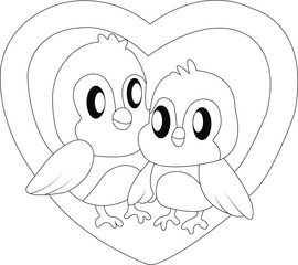 Wall Mural - Love birds for cute children