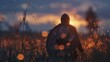 © Justlight - As night falls on the battlefield a Norman Knight stands tall and victorious his sword and shield still at the ready.