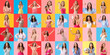 © Pixel-Shot - Collage with pretty young girls in prom dresses on color background