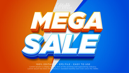 Aufkleber - Editable text effect sale, Mega sale mockup template
