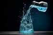Hygienic Clean pouring water bottle. Drink nature. Generate Ai