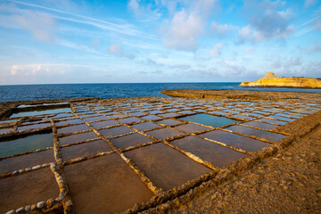 Canvas Print - Xwejni Salt Pans on Gozo Island - Malta