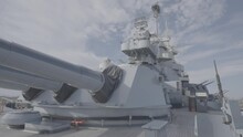USS North Carolina Battleship Gun Turrets On Deck