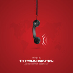 World Telecommunication day. World Telecommunication day creative ads design. social media post, vector, 3D illustration.