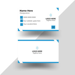 Wall Mural - This is a corporate business card modern and simple creative and clean business card design .Stylish white and blue business card design. Business card design with mock up.