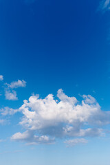 Wall Mural - blue sky, cloud and mockup space with nature, weather or outdoor climate of natural scenery in the a
