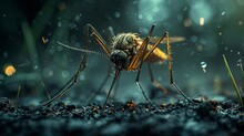 Delicate Yet Determined, The Mosquito Completes Its Task