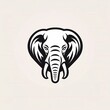 black and white elephant head vector logo. generative ai