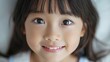 Cute Asian Girl with Bangs Showing a Slight Smile Generative AI