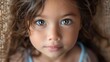 Close-Up Portrait of a Little Girl Generative AI