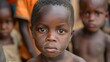 Hungry African Children Pleading for Sustenance Generative AI