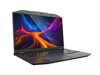 Generic gaming laptop computer isolated on transparent background. 3D illustration