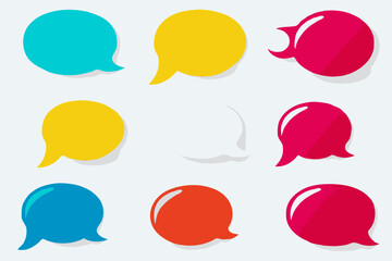 set of colorful speech bubbles