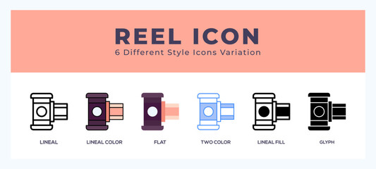 Reel symbol. logo. icon vector illustration.