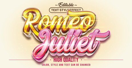 Poster - Editable text style effect - Romeo Juliet text style theme.