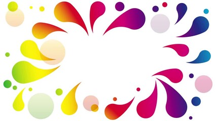 Canvas Print - animated color splash and bubbles in abstract shape
