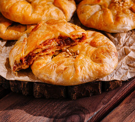 Wall Mural - Placinta, traditional Moldovan pastries with peaches