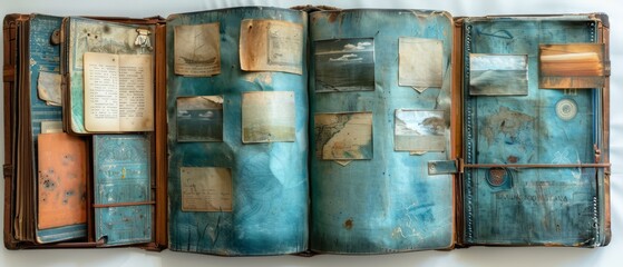 Poster - Images on white background of a notebook