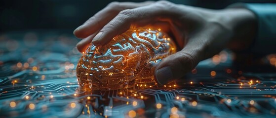 Leinwandbilder - An AI network of brain on business analysis, innovation and growth development. AI network of brain on symbolics, machine learning, and artificial intelligence.