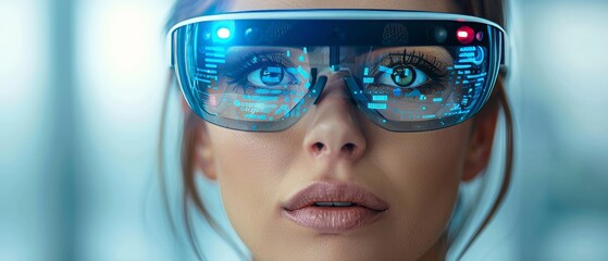 Aufkleber - Vision glasses for virtual reality. Future technology concept.