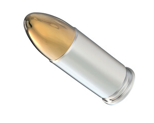 Sticker - Bullet isolated on background. 3d rendering - illustration