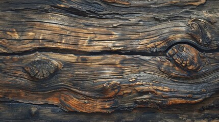 Poster - Detailed view of a piece of wood, suitable for backgrounds or textures