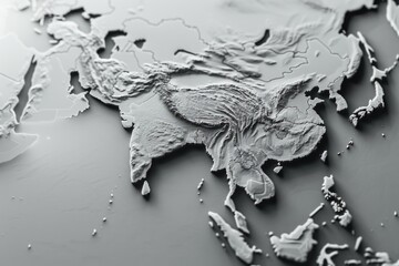 Poster - A detailed map of the world in monochrome, suitable for various projects