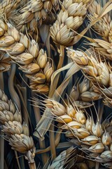 Poster - Detailed close up of a bunch of wheat, suitable for agricultural themes