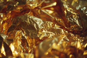 Poster - Close-up of a shiny foil sheet, suitable for various design projects