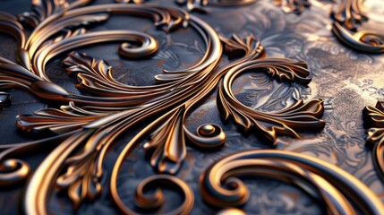 Poster - Detailed shot of a decorative metal surface, perfect for backgrounds and textures