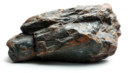 Aufkleber - Detailed shot of a rock on a plain white background. Suitable for various design projects