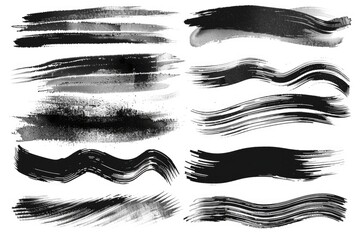 Poster - Abstract black brush strokes on a white canvas. Suitable for artistic projects