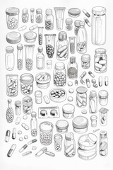 Poster - A collection of different jars and containers. Great for packaging concepts