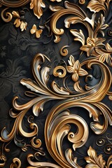 Aufkleber - Detailed view of a decorative design on a wall, perfect for interior design projects