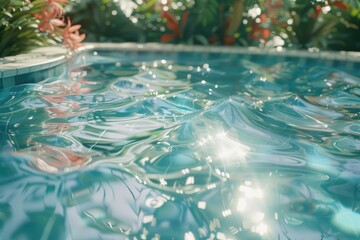 Poster - A close up view of water in a pool. Suitable for various concepts