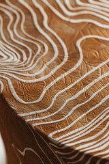 Poster - Close up of a wooden table with a unique pattern. Great for interior design projects