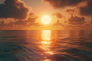 Aufkleber - A beautiful sunset over the ocean, perfect for travel and nature themes