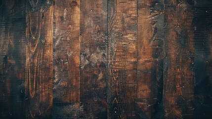 Poster - Close up of a wooden table with a knife and fork. Ideal for restaurant menus