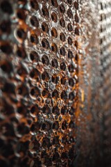 Poster - Close up of a metal surface with holes, suitable for industrial concepts