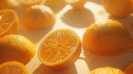 Poster - Group of oranges on top of a table, perfect for food and healthy eating concepts