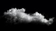 A grayscale image of a cloud on a black background. The cloud is fluffy and has a soft, feathery texture.