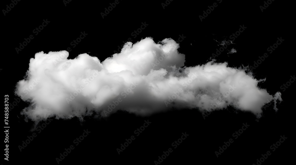 Soft and fluffy white cloud isolated on a transparent background. Use ...