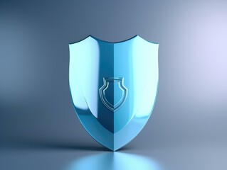 Poster - A blue shield with a shield on it. Generative AI.