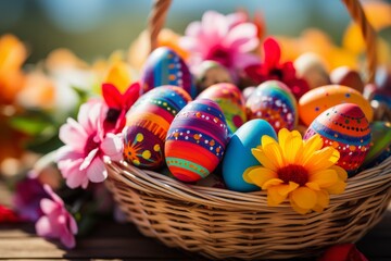 Poster - Hand-painted easter eggs in soft pastel shades - beautiful delicate colored eggs available for sale