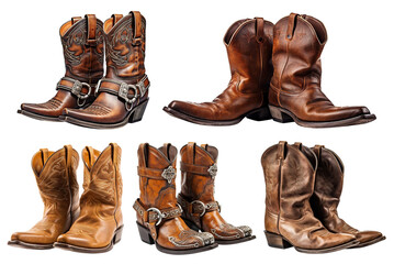 Wall Mural - Set of cowboy leather boots cut out