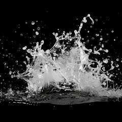 Aufkleber - An isolated black background with a splash of water